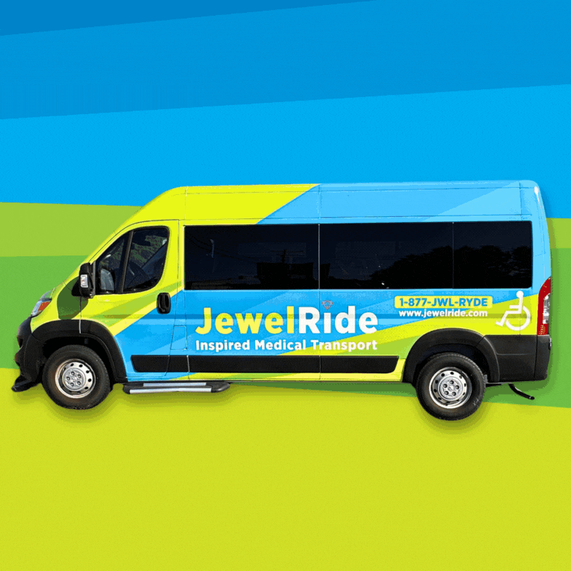 JewelRide nemt ADA travel multi passenger shuttle wheelchair ramp trip st louis Missouri Metro East Southern Illinois Multi-passenger van wheelchair vehicle paratransit transportation